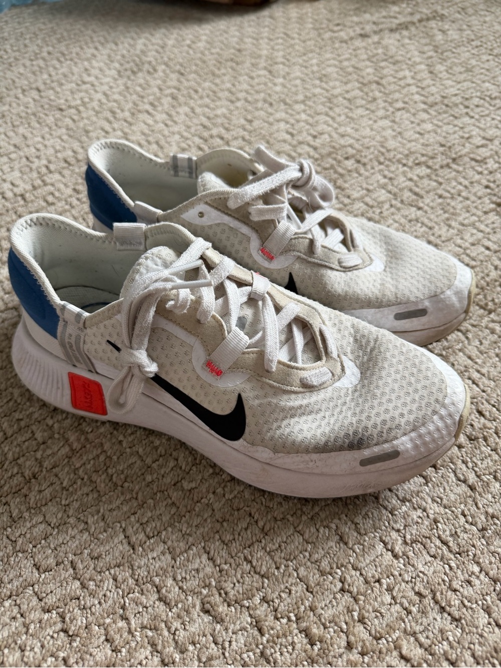 Nike Men’s 9.5 White and Blue Shoes